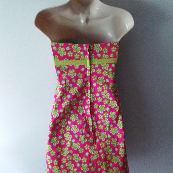 Lilly Pulitzer Stapless Pink Floral Dress Size 10 - Picture 4 of 5